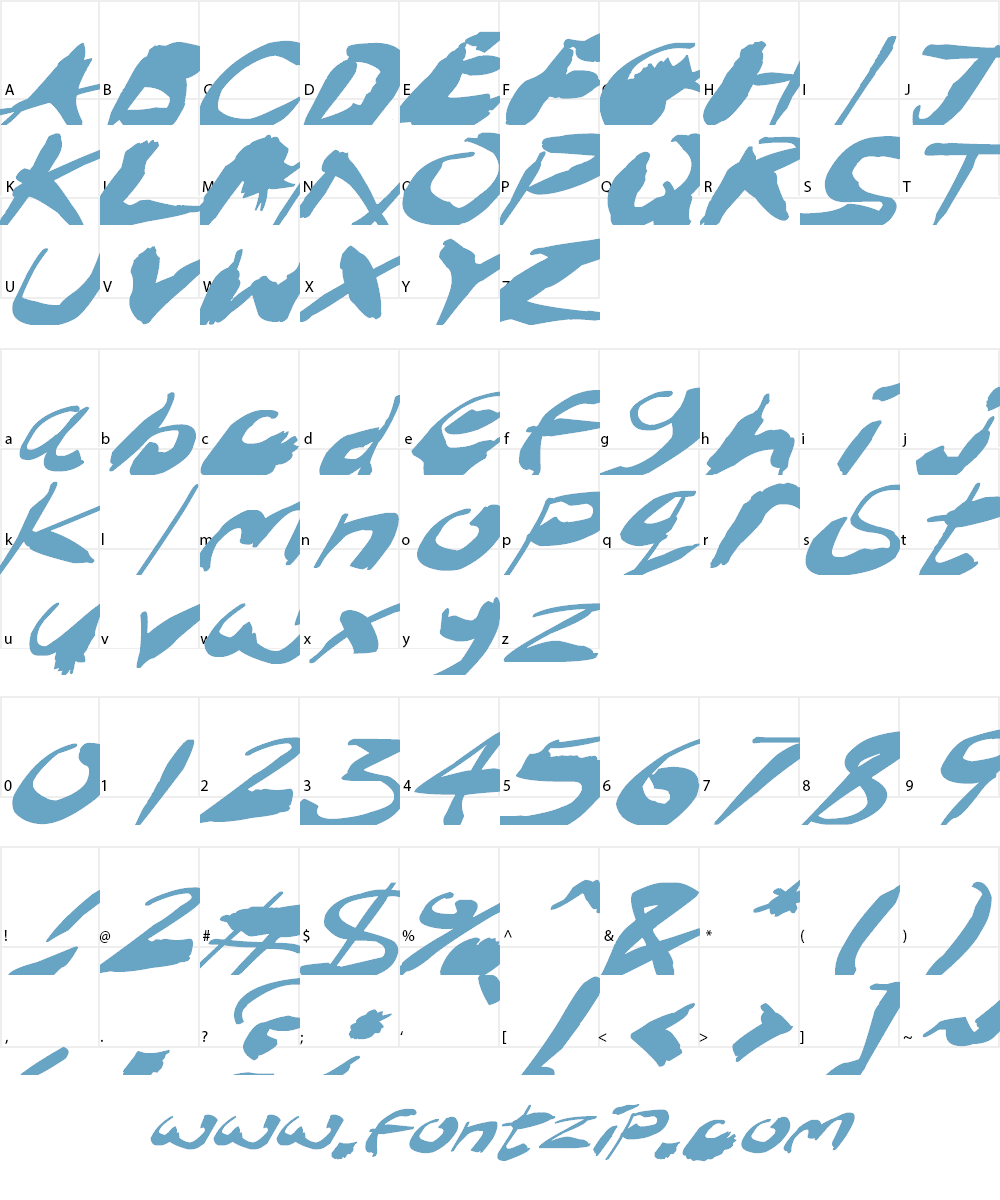 Crazy Ink Splats Font Character